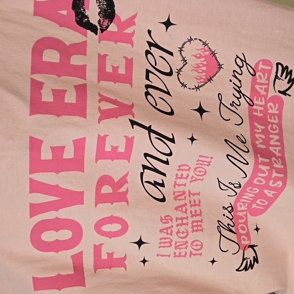 Love Peace & Lazy Days Love Era 1989 Rhinestone Oversized Crop Tee Size M - Picture 4 of 9